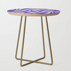 Wavy Loops Retro Abstract Pattern in Cobalt Blue and Beige Side Table Gallery Image 1
