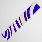 Wavy Loops Retro Abstract Pattern in Cobalt Blue and Beige Table Runner Gallery Image 3