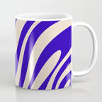 Wavy Loops Retro Abstract Pattern in Cobalt Blue and Beige Coffee Mug Gallery Image 1