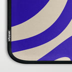 Wavy Loops Retro Abstract Pattern in Cobalt Blue and Beige Laptop Sleeve Gallery Image 3