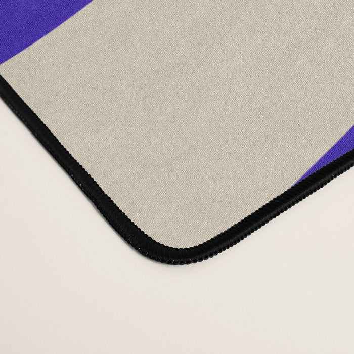 Wavy Loops Retro Abstract Pattern in Cobalt Blue and Beige Desk Mat Gallery Image 4