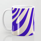 Wavy Loops Retro Abstract Pattern in Cobalt Blue and Beige Coffee Mug Gallery Image 3