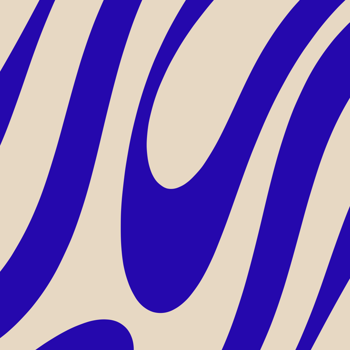 Wavy Loops Retro Abstract Pattern in Cobalt Blue and Beige Coffee Mug Gallery Image 2