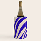 Wavy Loops Retro Abstract Pattern in Cobalt Blue and Beige Wine Chiller Gallery Image 3