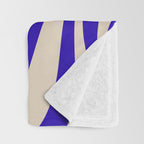 Wavy Loops Retro Abstract Pattern in Cobalt Blue and Beige Throw Blanket Gallery Image 3