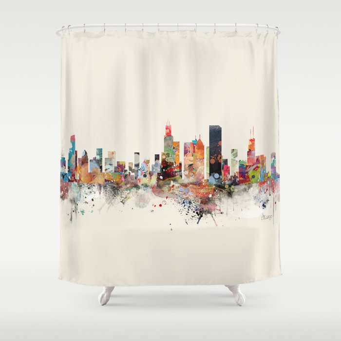 chicago skyline Shower Curtain Gallery Image 1