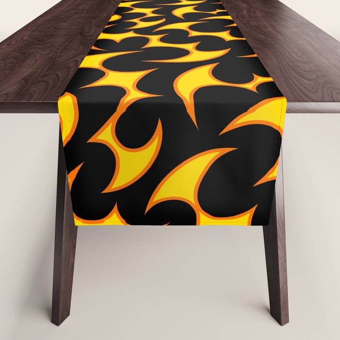 Abstract fire flame art pattern Table Runner Gallery Image 1