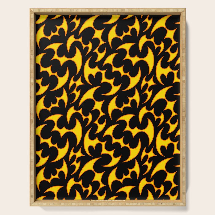 Abstract fire flame art pattern Serving Tray Gallery Image 1