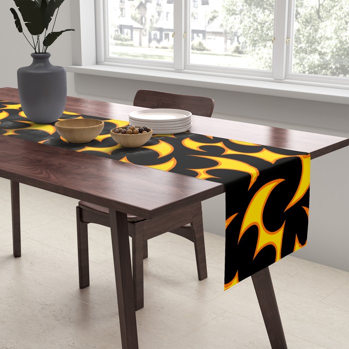 Abstract fire flame art pattern Table Runner Gallery Image 2