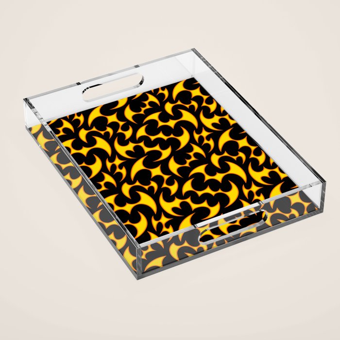 Abstract fire flame art pattern Acrylic Tray Gallery Image 1