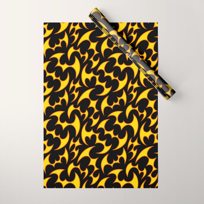 Abstract fire flame art pattern Wrapping Paper Gallery Image 1