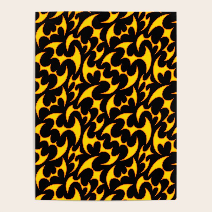 Abstract fire flame art pattern Poster Gallery Image 1