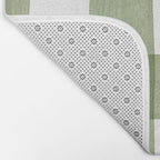 Hand Painted Gingham in Sage Green  Bath Mat Gallery Image 2
