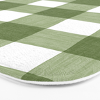 Hand Painted Gingham in Sage Green  Bath Mat Gallery Image 3
