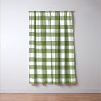Hand Painted Gingham in Sage Green  Window Curtain Gallery Image 3