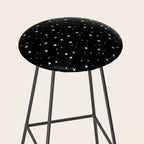 Hand drawn vintage stars - Cream over black Stool Gallery Image 2