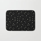Hand drawn vintage stars - Cream over black Bath Mat Gallery Image 1