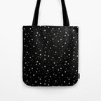 Hand drawn vintage stars - Cream over black Tote Bag Gallery Image 1