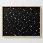 Hand drawn vintage stars - Cream over black Serving Tray Gallery Image 1