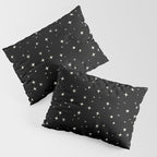Hand drawn vintage stars - Cream over black Pillow Sham Gallery Image 3