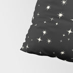 Hand drawn vintage stars - Cream over black Pillow Sham Gallery Image 4