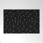 Hand drawn vintage stars - Cream over black Welcome Mat Gallery Image 1