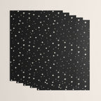 Hand drawn vintage stars - Cream over black Wrapping Paper Gallery Image 3