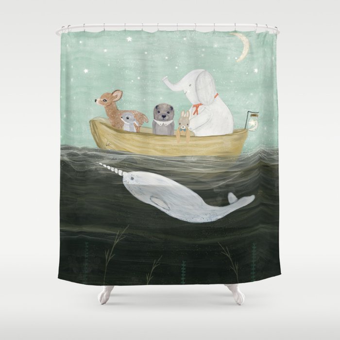little yellow boat Shower Curtain Gallery Image 1