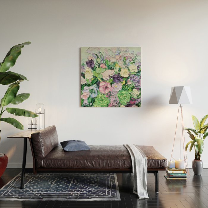 Lilac Bouquet Wood Wall Art Gallery Image 2