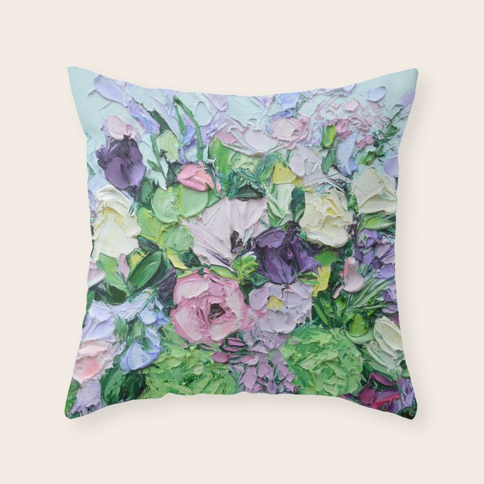 Lilac Bouquet Throw Pillow Gallery Image 1