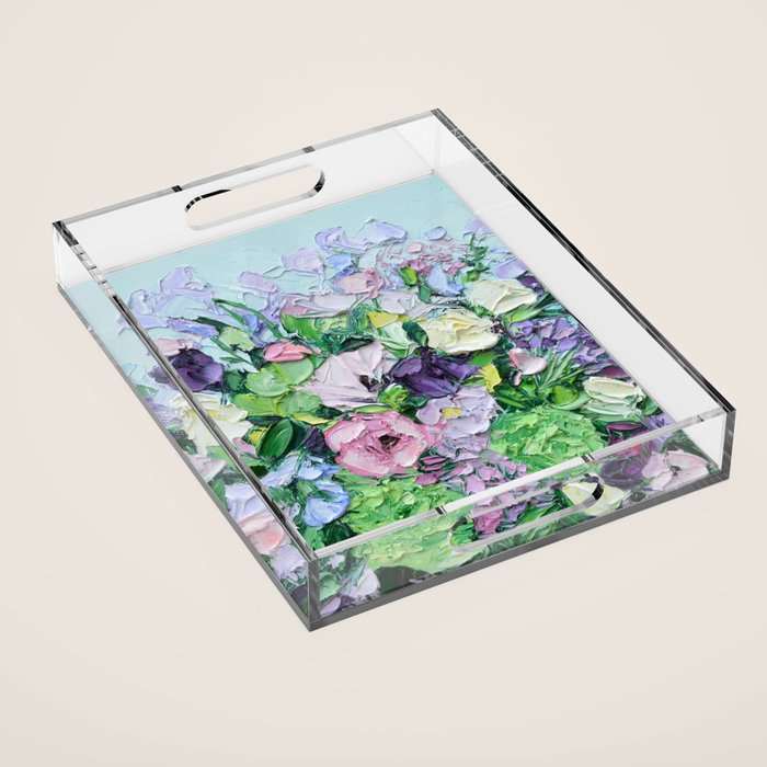 Lilac Bouquet Acrylic Tray Gallery Image 1
