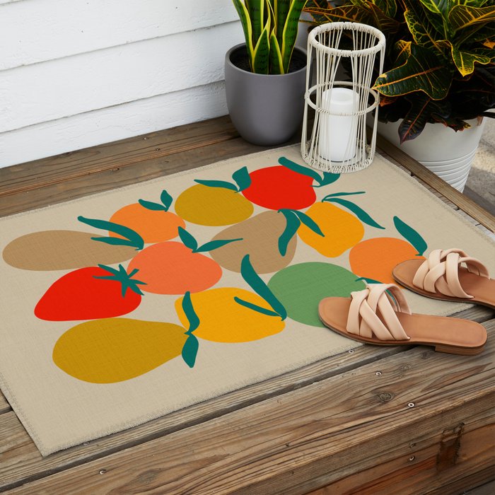 2025 RETRO FRUIT MARKET CALENDAR Outdoor Rug Gallery Image 2