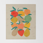 2025 RETRO FRUIT MARKET CALENDAR Throw Blanket Gallery Image 2