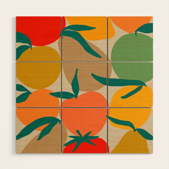 2025 RETRO FRUIT MARKET CALENDAR Wood Wall Art Gallery Image 1