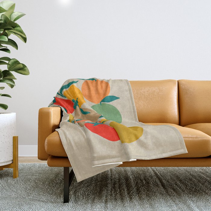 2025 RETRO FRUIT MARKET CALENDAR Throw Blanket Gallery Image 1
