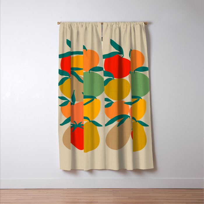 2025 RETRO FRUIT MARKET CALENDAR Window Curtain Gallery Image 3