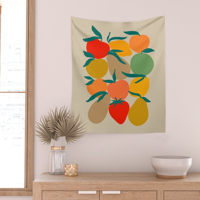2025 RETRO FRUIT MARKET CALENDAR Wall Tapestry Gallery Image 2