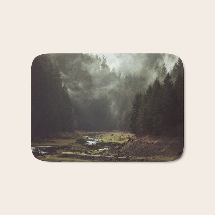 Foggy Forest Creek Bath Mat Gallery Image 1