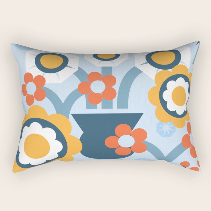 Geometrical flowers composition Rectangular Pillow Gallery Image 1