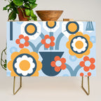 Geometrical flowers composition Credenza Gallery Image 1