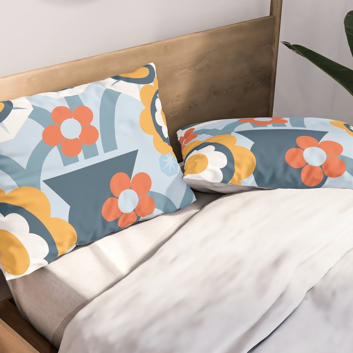 Geometrical flowers composition Pillow Sham Gallery Image 2
