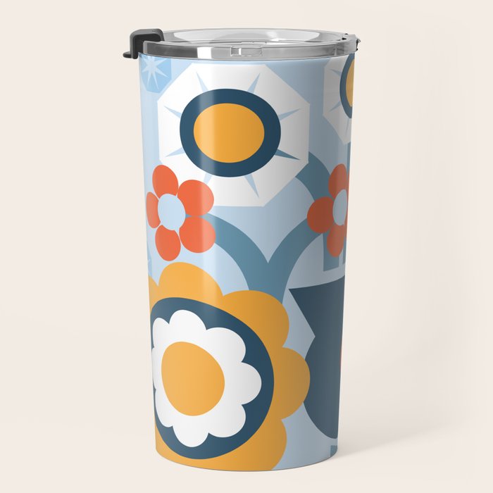 Geometrical flowers composition Travel Mug Gallery Image 3