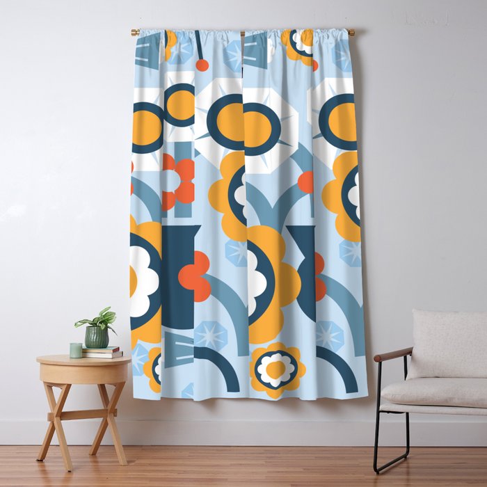 Geometrical flowers composition Window Curtain Gallery Image 5