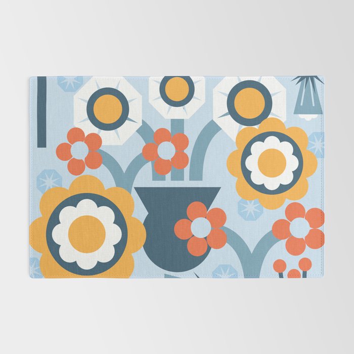 Geometrical flowers composition Rug Gallery Image 2