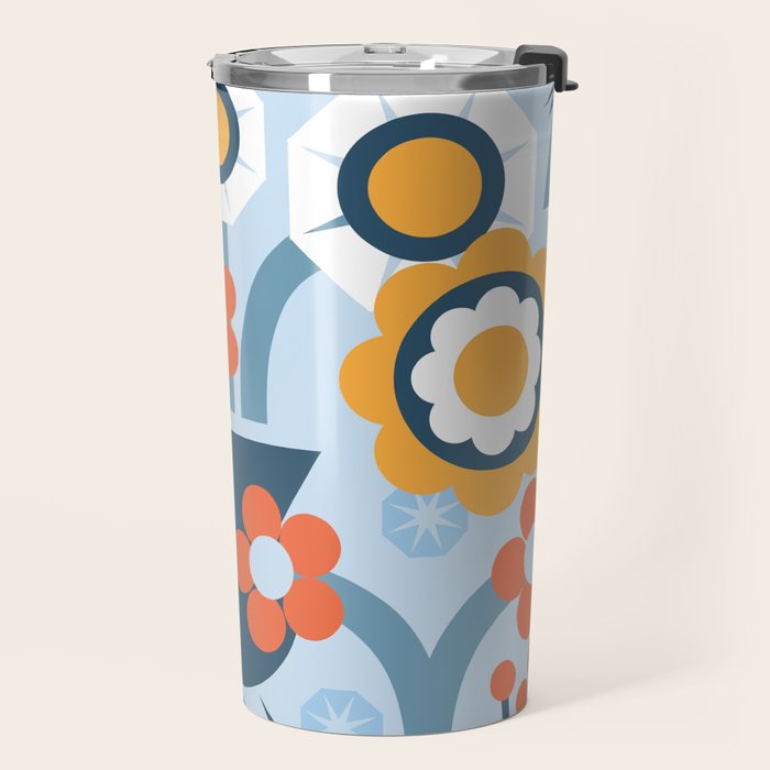 Geometrical flowers composition Travel Mug Gallery Image 2