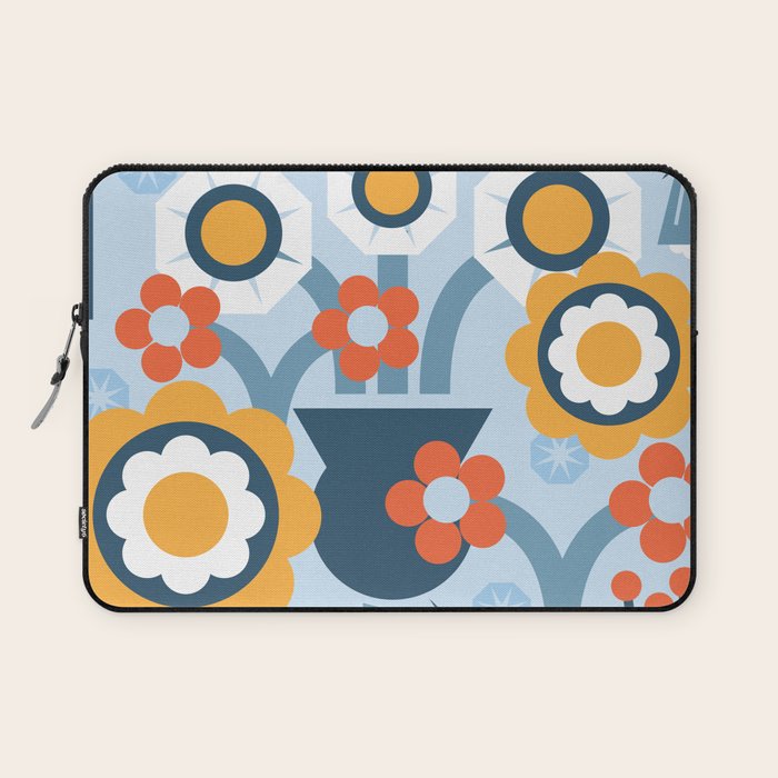 Geometrical flowers composition Laptop Sleeve Gallery Image 1