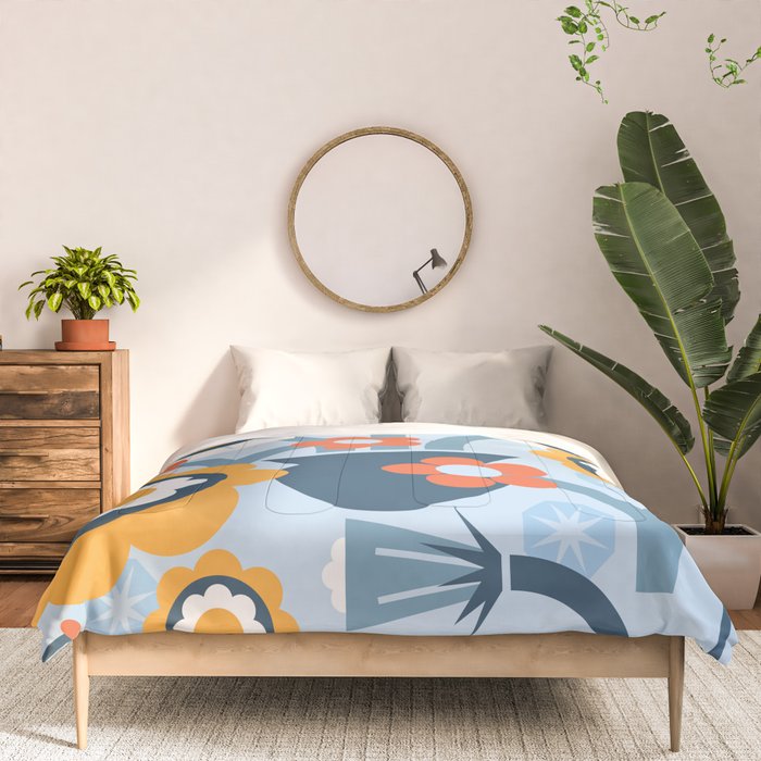 Geometrical flowers composition Comforter Gallery Image 3