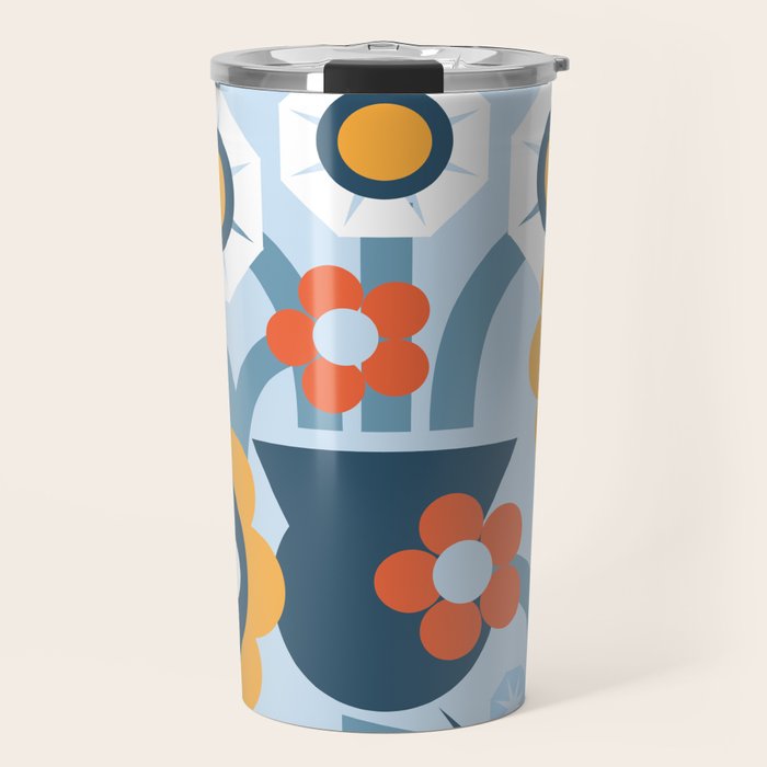 Geometrical flowers composition Travel Mug Gallery Image 1