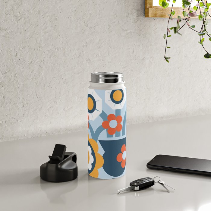 Geometrical flowers composition Water Bottle Gallery Image 4