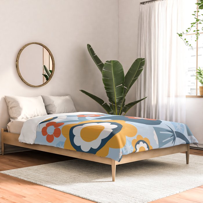 Geometrical flowers composition Comforter Gallery Image 2